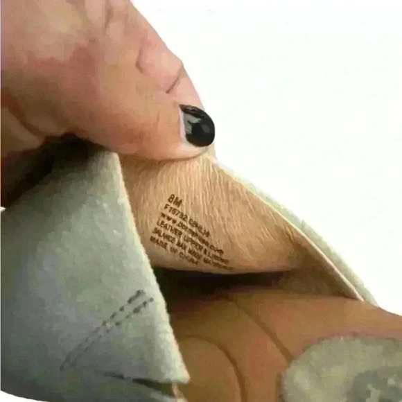 Born Bima cream clogs suede mules 3" heel peep toe casual women size 8M EUC - Picture 5 of 6